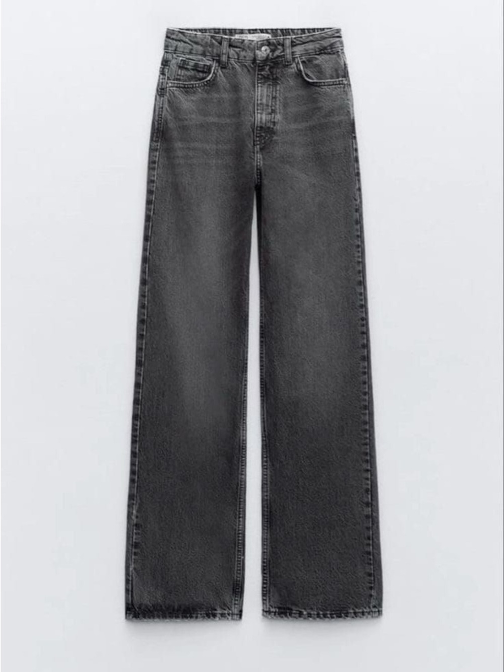 Men's Black Washed Straight-Leg Jeans
